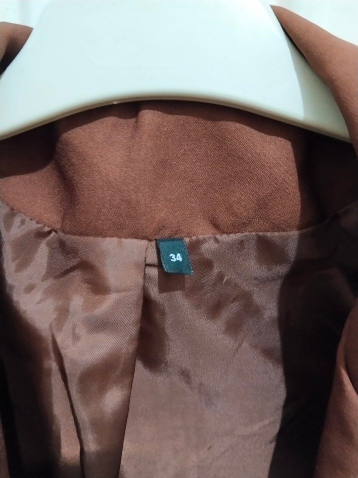 Kahverengi Düğmeli Kadın Blazer Ceket - Görsel 3