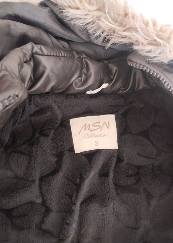 Kürk Detaylı Koyu Gri Kısa Kadın Mont - Görsel 2