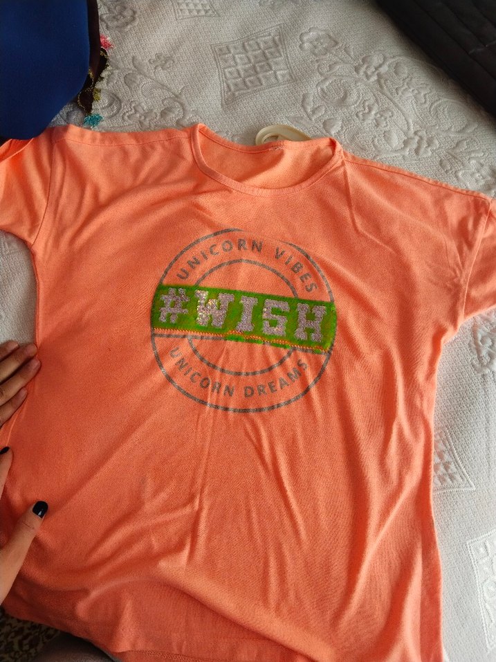 Turuncu Kız Çocuk Baskılı Tişört - Görsel 3