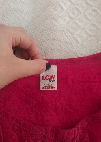 Kız Çocuk Kısa Kollu Pembe Keten Bluz - Görsel 2