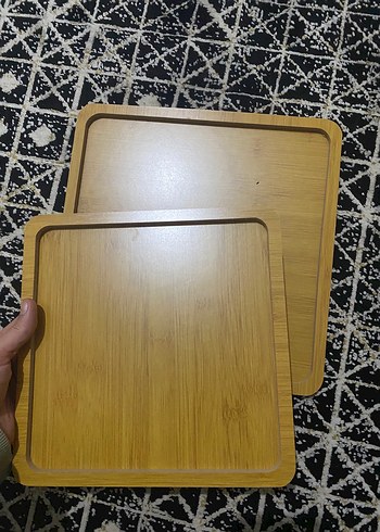 Kare Kahverengi Ahşap Mouse Pad bambu sunum tepsisi - Görsel 3