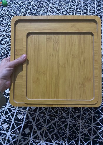 Kare Kahverengi Ahşap Mouse Pad bambu sunum tepsisi - Görsel 4