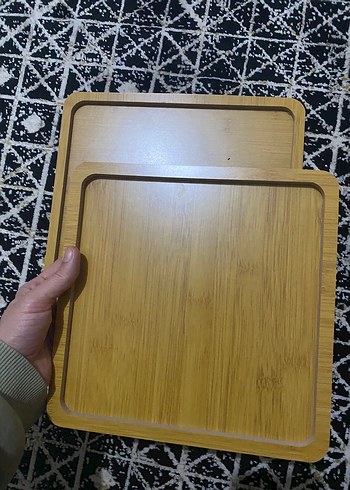 Kare Kahverengi Ahşap Mouse Pad bambu sunum tepsisi - Görsel 2