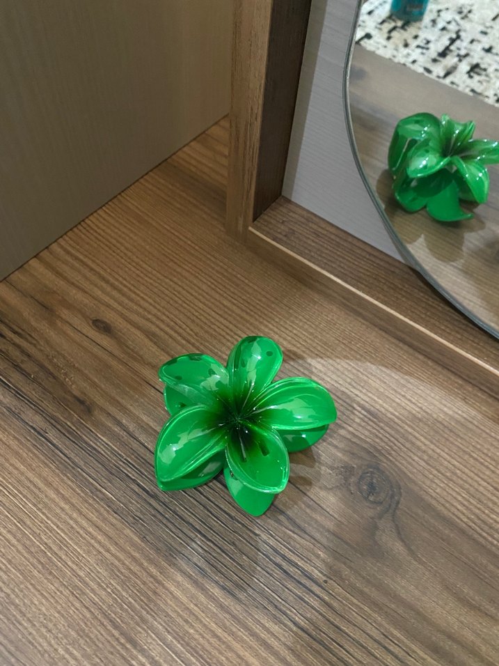 Bej Şeffaf Çiçek Desenli Saç Tokası adet fiyatı - Görsel 2