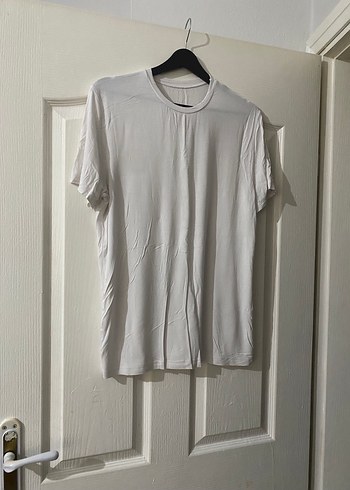 Erkek Beyaz Keten Kısa Kollu Tişört - Görsel 2