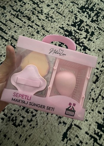 Sepetli Pembe Makyaj Sünger Seti - Görsel 3