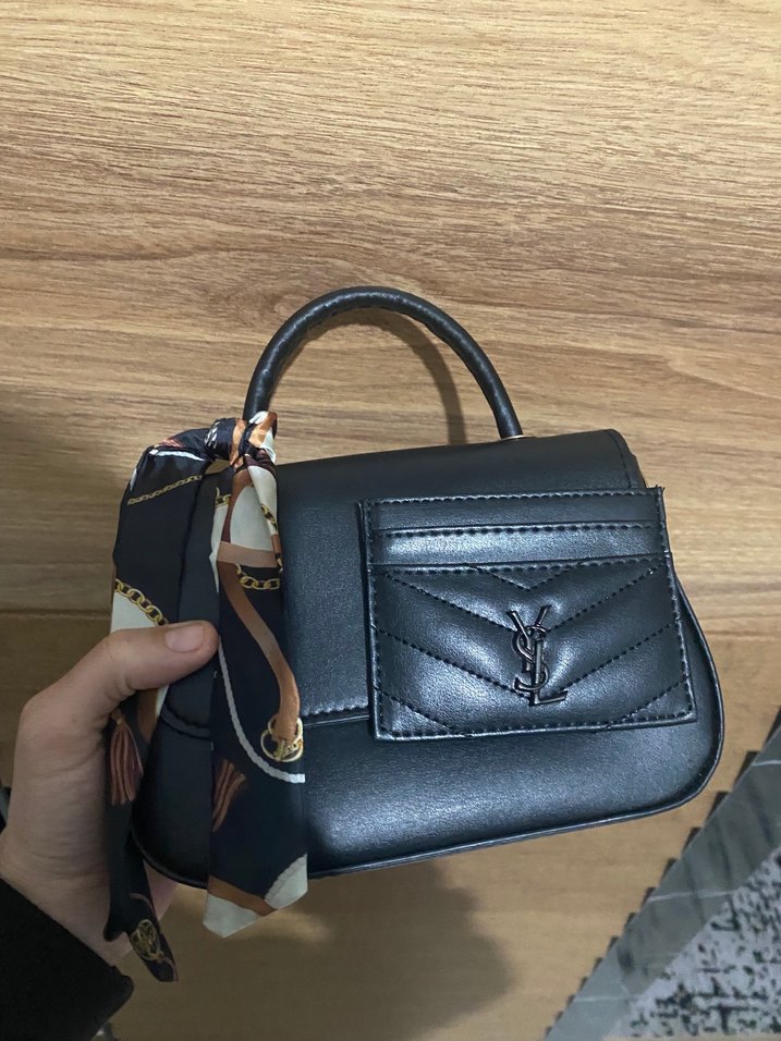 Siyah Deri Kadın Çanta - Modern Klasik - Görsel 2