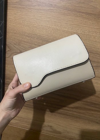 Gri Beyaz Deri Kadın Çanta - Görsel 2