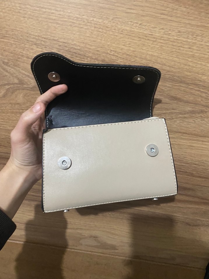 Gri Beyaz Deri Kadın Çanta - Görsel 3