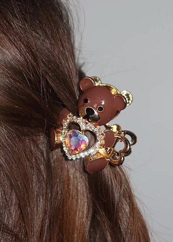 Accessorize Kahverengi Ayıcık Broşlu Tokalı Aksesuar