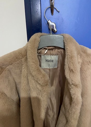 Bej Kadın Suni Kürk Ceket - Görsel 2