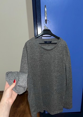 Gri Salaş Uzun Kollu Kazak - Görsel 3