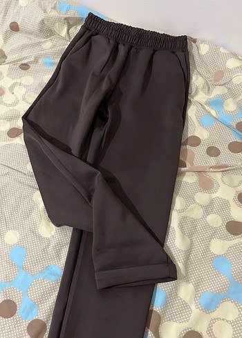 Scuba kumaş kahverengi pantolon - Görsel 2