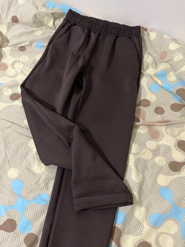 Scuba kumaş kahverengi pantolon - Görsel 2