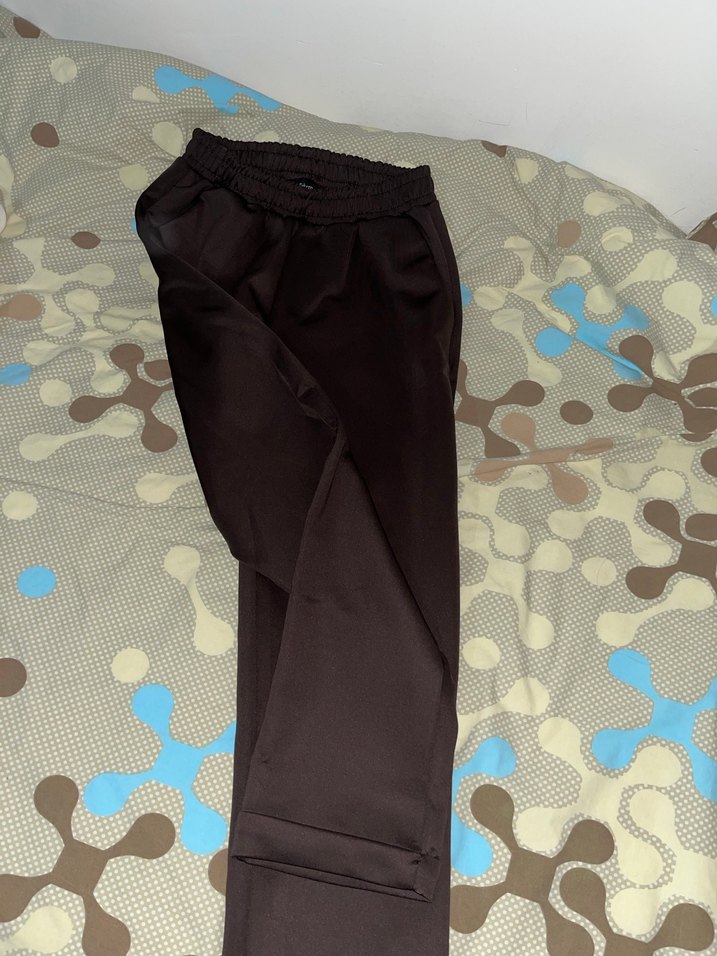 Scuba kumaş kahverengi pantolon - Görsel 3