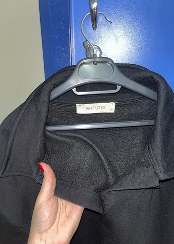 Kadın Siyah yakalı sweat üç iplik kalın - Görsel 3