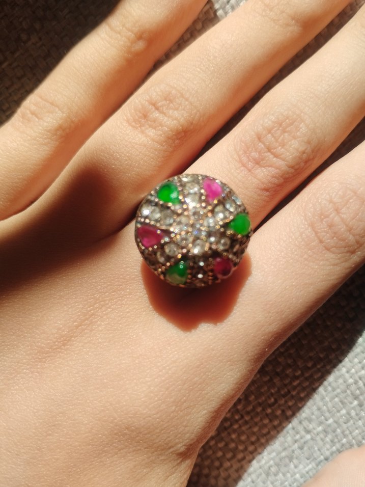 Renkli Payetli Bohem Kadın Yüzük - Görsel 2
