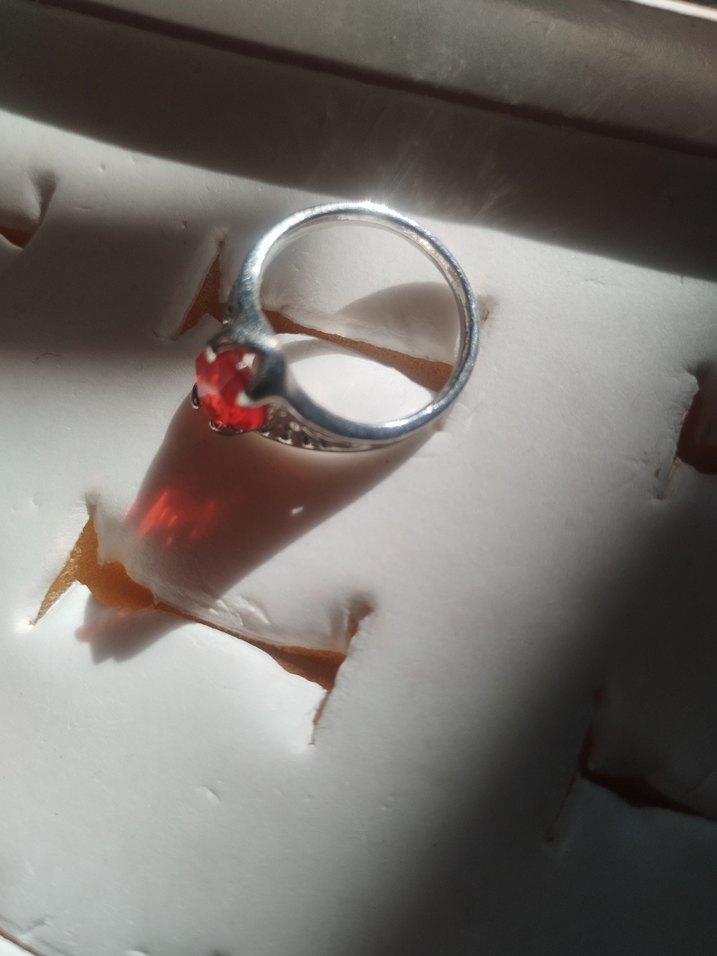 Kırmızı Taşlı Vintage Bohem Yüzük - Görsel 3