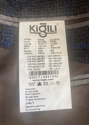 52 Beden Mavi Erkek Düğmeli Takım Elbise Ceket