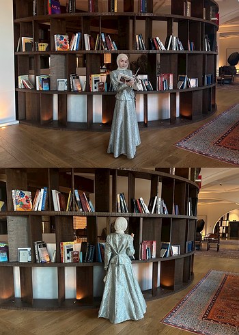 s Beden gri Renk Uzun Parlak Gri Drapeli Gotik Abiye Elbise