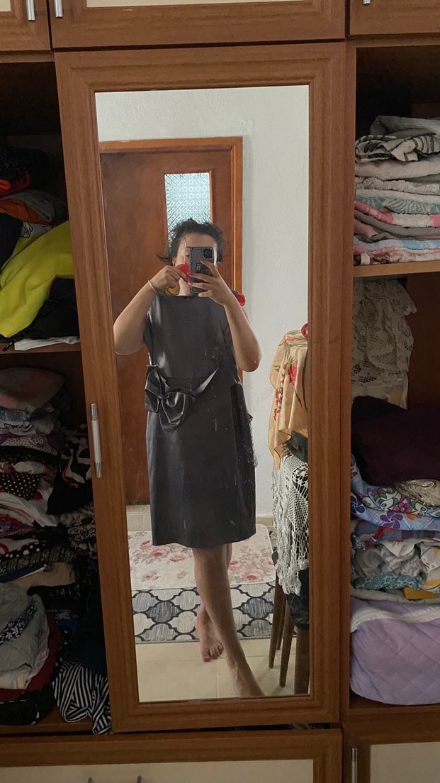 Gri Drapeli Midi Kadın Abiye Elbise - Görsel 3