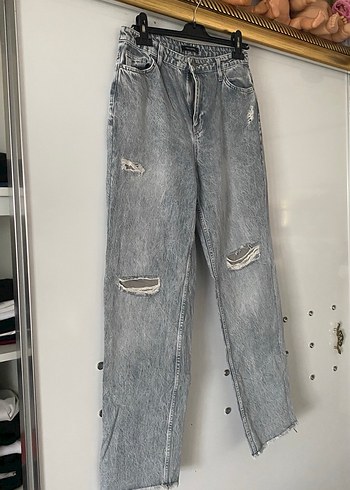 Gri boy friend Kot Pantolon - Görsel 3