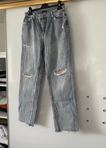 Gri boy friend Kot Pantolon - Görsel 2