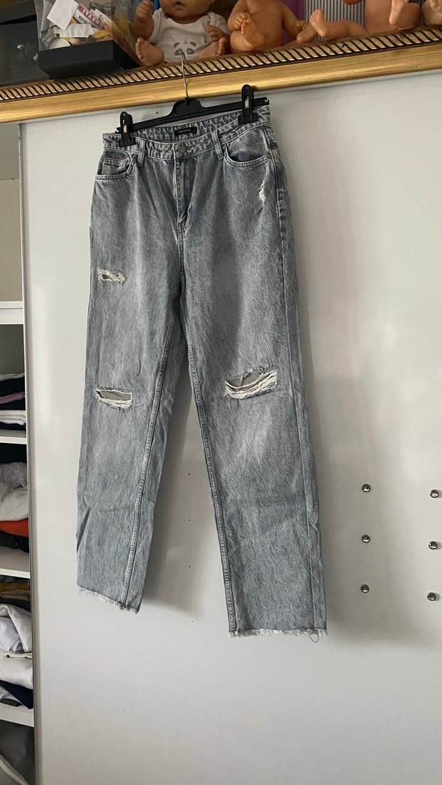 Gri boy friend Kot Pantolon - Görsel 2