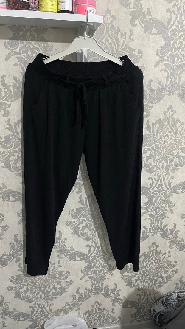 Siyah Salaş Kadın Pantolon - Görsel 2