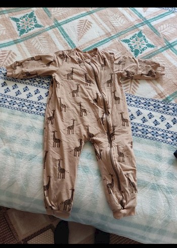 Erkek Bebek Fermuarlı Kahverengi Uyku Tulumu
