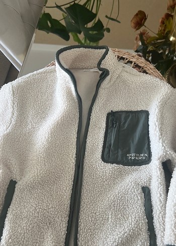Zara Fermuarlı Beyaz Peluş çocuk Ceket