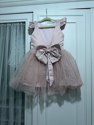 Pembe abiye elbise