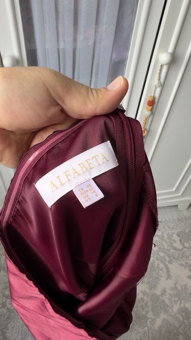 Bordo Drapeli Straplez Kadın Tulum - Görsel 5