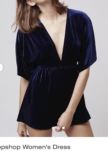 TopshopLacivert Kadife Mini Tulum - Görsel 2