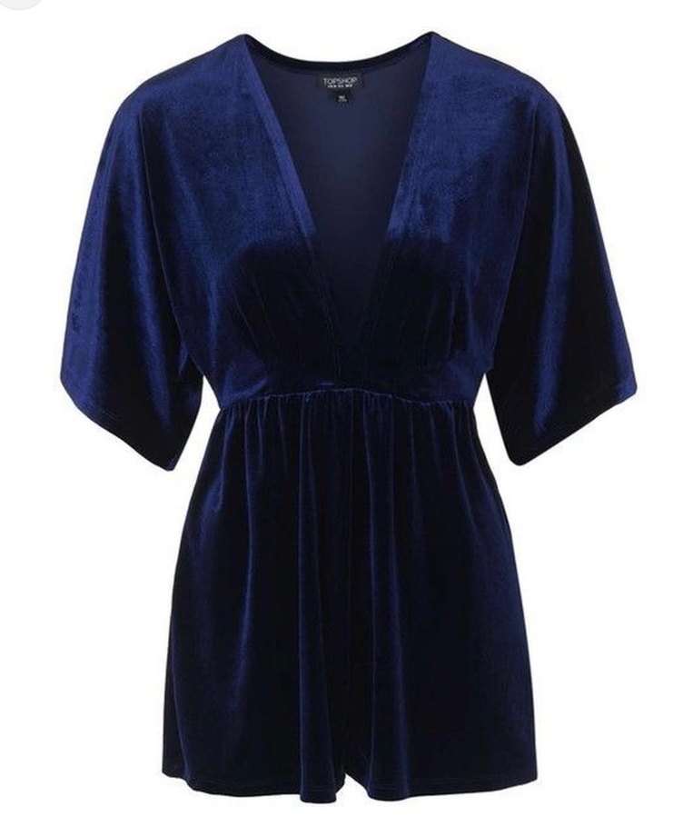 TopshopLacivert Kadife Mini Tulum - Görsel 3