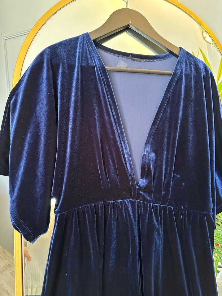 TopshopLacivert Kadife Mini Tulum - Görsel 5