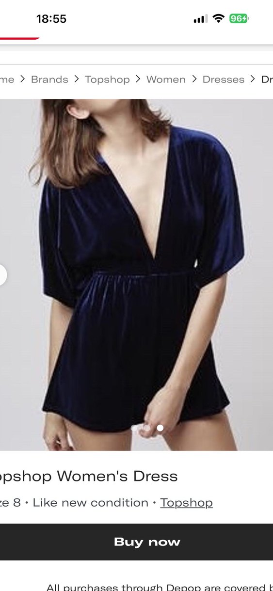 TopshopLacivert Kadife Mini Tulum - Görsel 2