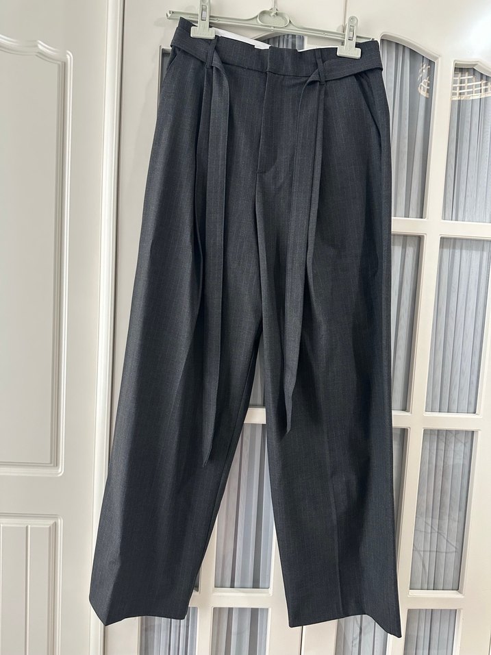 Zara KEMERLİ ÇİZGİLI PANTOLON - Görsel 5