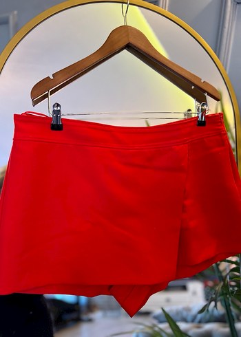 Zara Kırmızı Mini şort Etek - Görsel 2