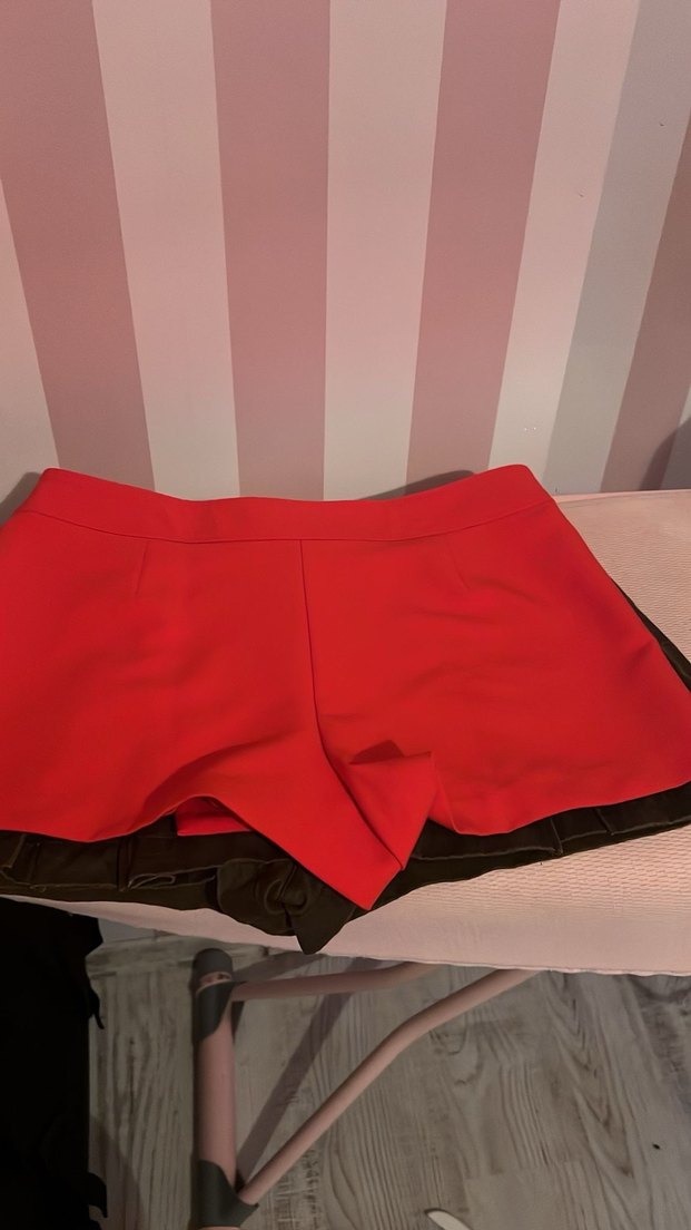 Zara Kırmızı Mini şort Etek - Görsel 5