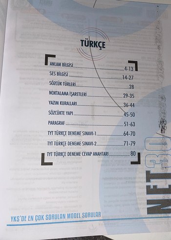 NET30 TYT Matematik/Türkçe/Sosyal Bilimler Soru Bankası - Görsel 7