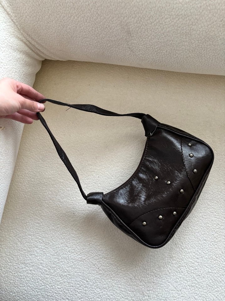 Kahverengi Kadın Deri Omuz Çantası - Görsel 2