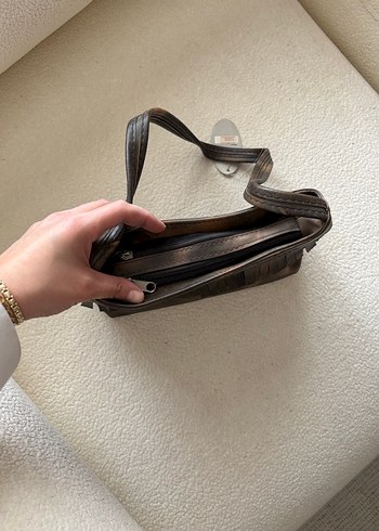 Püsküllü Kahverengi Deri Kadın Çanta - Görsel 3