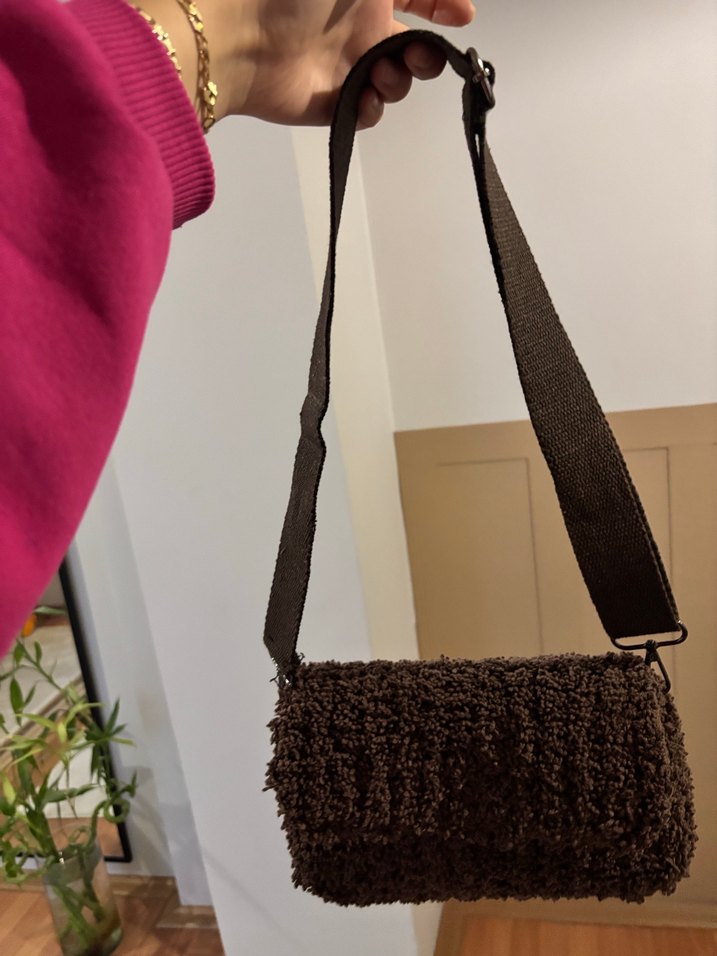 Kahverengi Kürklü Kadın El Çantası - Görsel 4