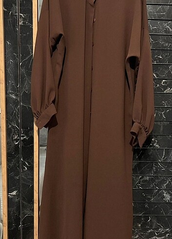 Yeni krep ferace_38 beden_ kahverengi 