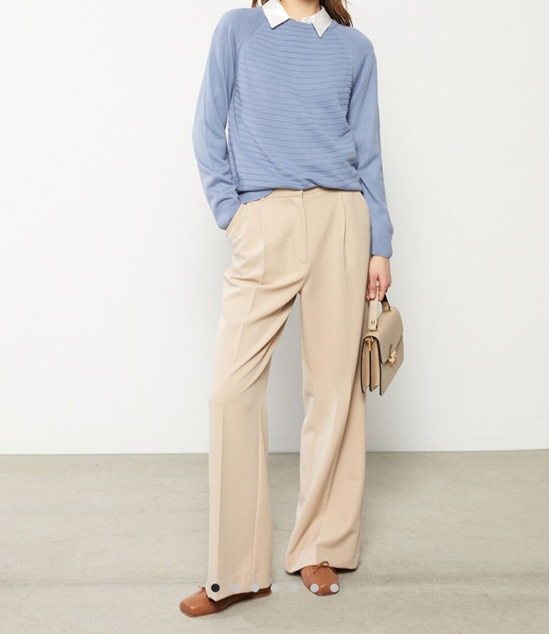 LC Waikiki Kadın Mavi Uzun Kollu Triko Kazak - Görsel 2