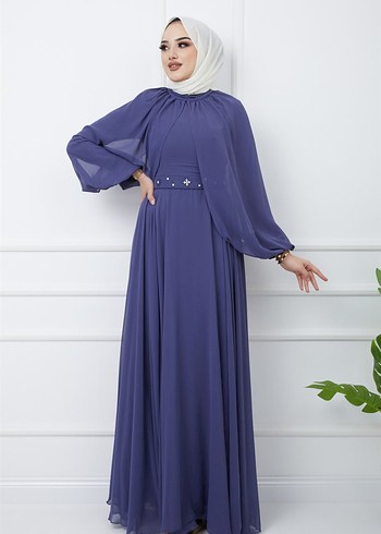 Pelerin detaylı elbise_42/46 beden - Görsel 2