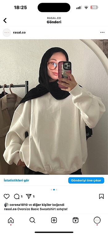 Rasal.co beyaz sweatshirt