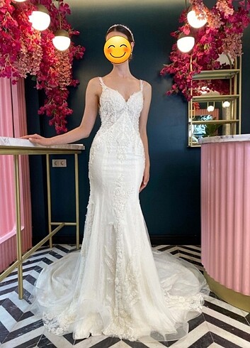 34 Beden beyaz Renk AYSİRA BALIK MODEL GELİNLİK DUVAKLI 10GLST009005V01 