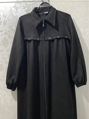 Siyah oversize tam boy pardesü